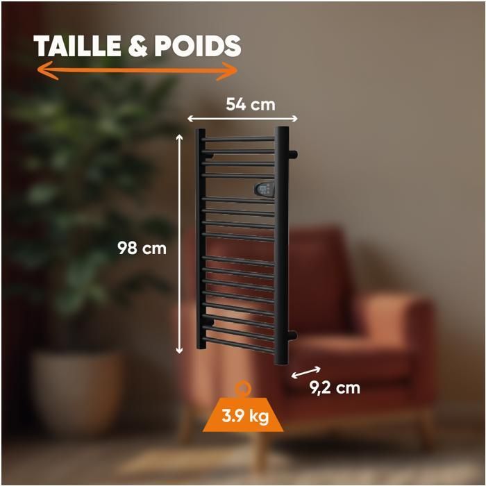 Sèche-serviette électrique sans fluide - BESTHERM - HESTIA 500W - noir