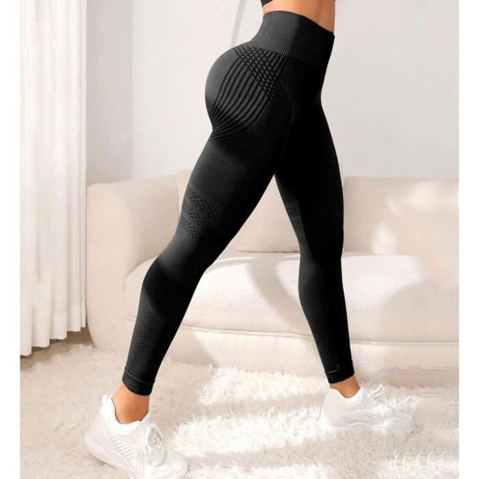 Leggings de compresión 3D - Mujer - Negro - Anticelulítico - Cintura alta - Efecto push-up