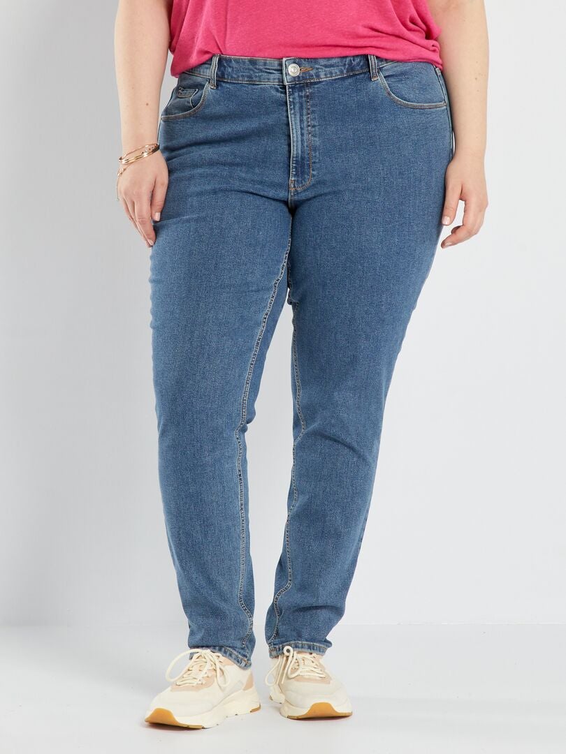 Calça jeans slim de cintura alta - L32 - AZUL