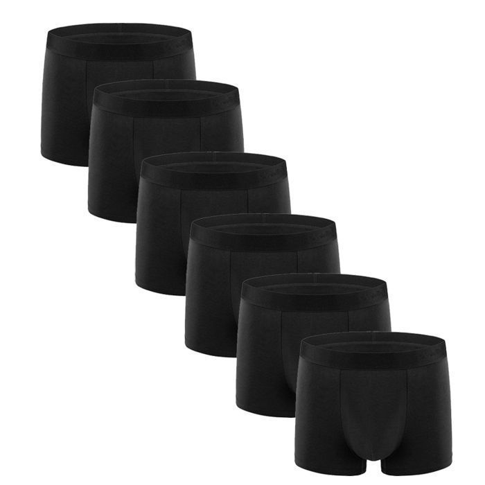 Lot de 6 Boxers Coton Hommes,Caleçon Respirant Simple avec Ceinture elastique