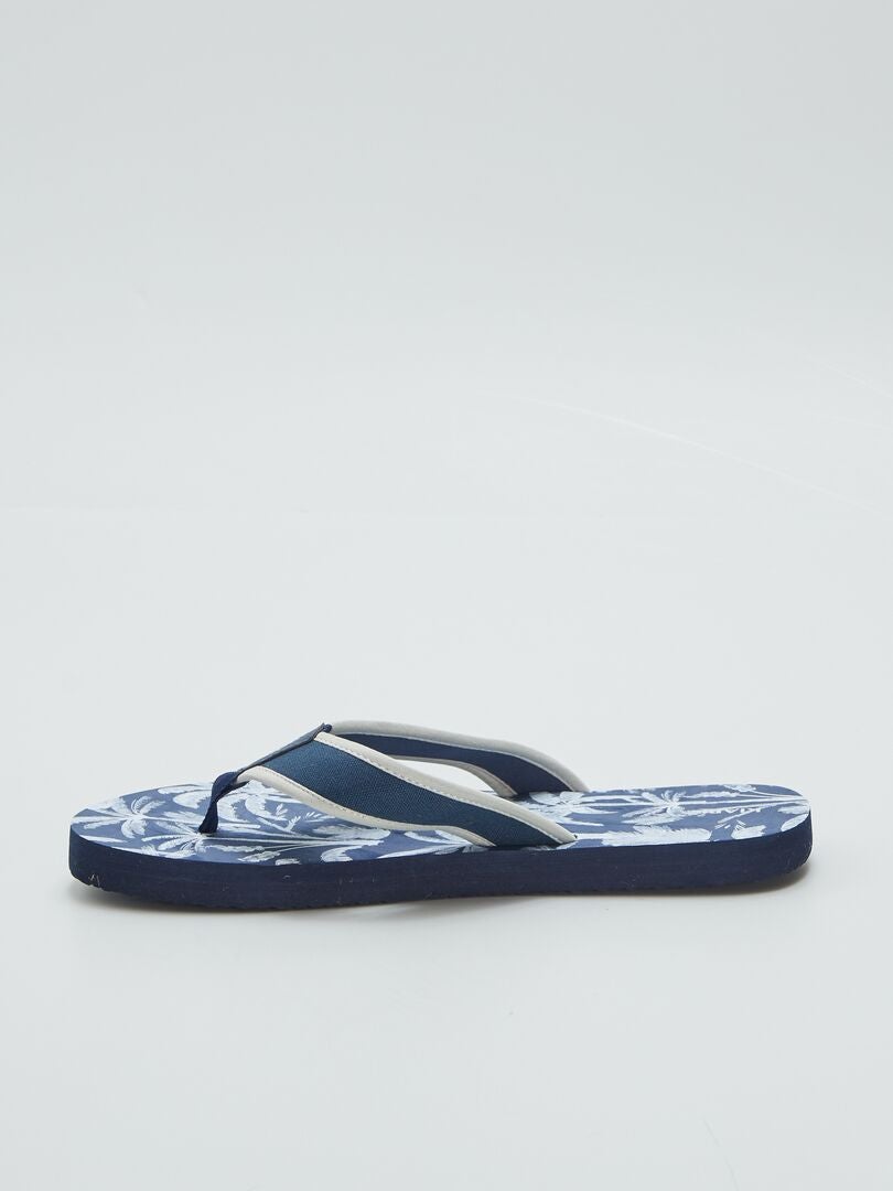 Chinelo de dedo com tira de tecido - AZUL