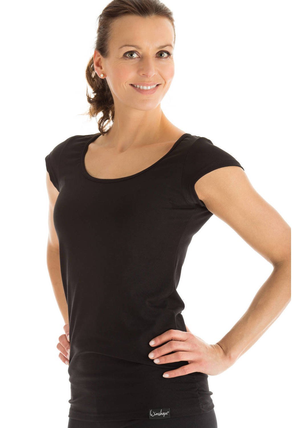 Winshape Print T-shirt - zwart
