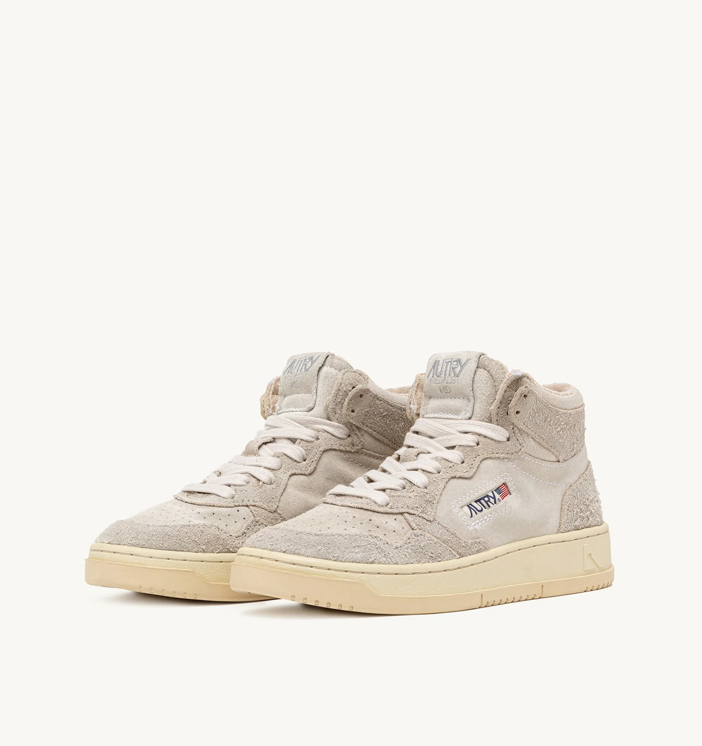 Adidași Medalist Mid din piele întoarsă, culoare ecru