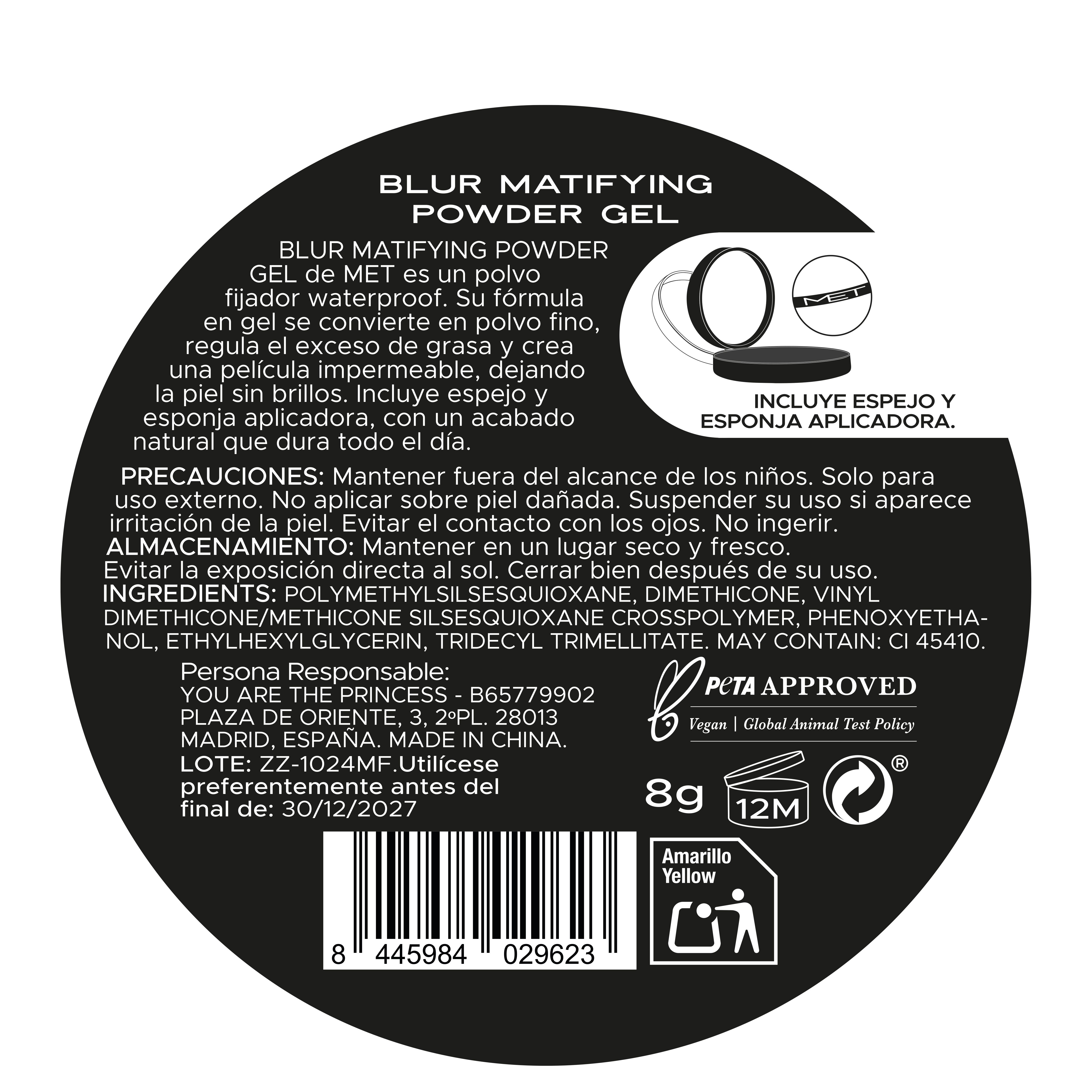 Blur matirajoči gel puder Kompaktni in pudri v prahu