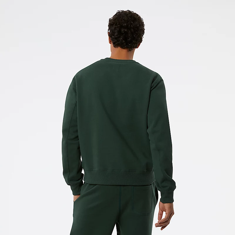 Herren-Sweatshirt mit Rundhalsausschnitt, hergestellt in den USA, Kernfarbe: Mitternachtsgrün