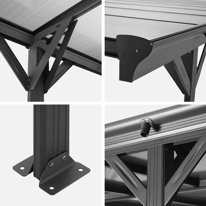 Carport aluminium et polycarbonate 15m² LE BORN
