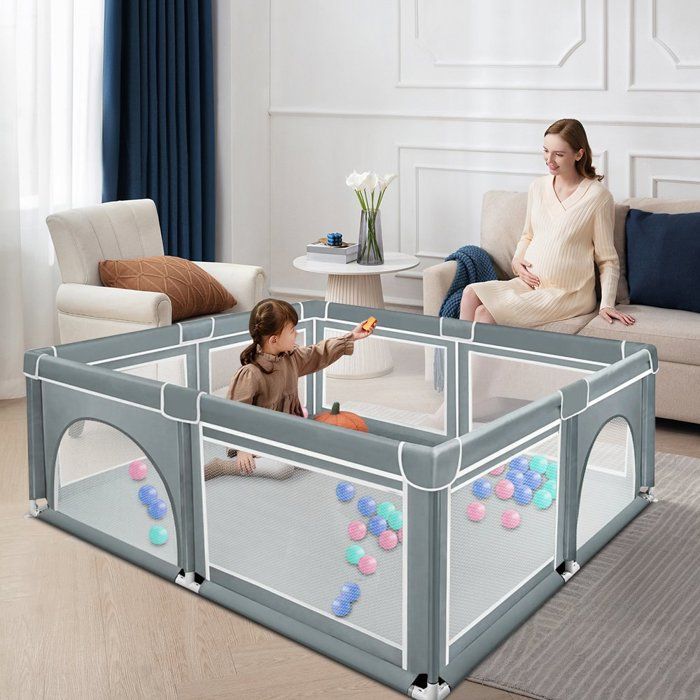 Parque infantil MIPAN - Centro de actividades para niños - Para uso interior/exterior - 180 * 150 * 66 cm - Gris
