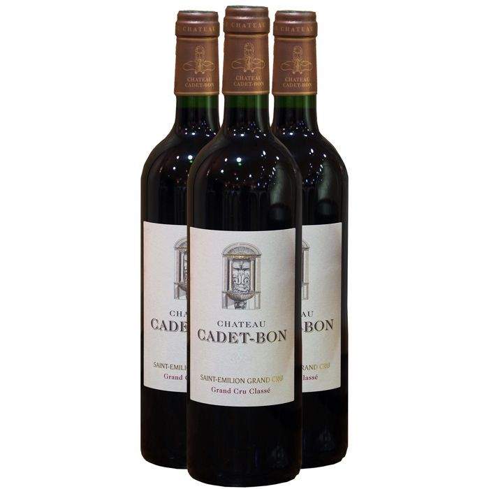 Château Cadet-Bon Saint-Emilion Grand Cru 2012 - Vin Rouge de Bordeaux (3x75cl)