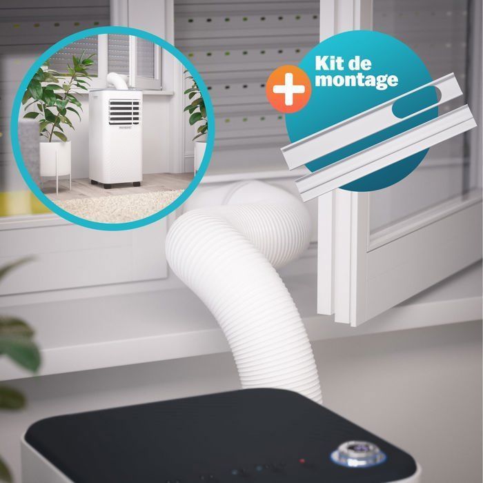 Climatiseur mobile MONZANA® MZKA2000 Tuyau d'évacuation 7000 BTU 4in1 750W 24h Timer Déshumidificateur Kit volet roulant