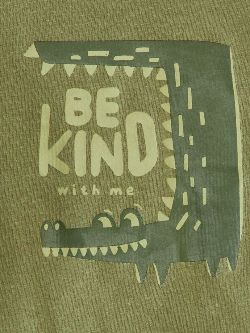 Jersey T-shirt met print - Groen