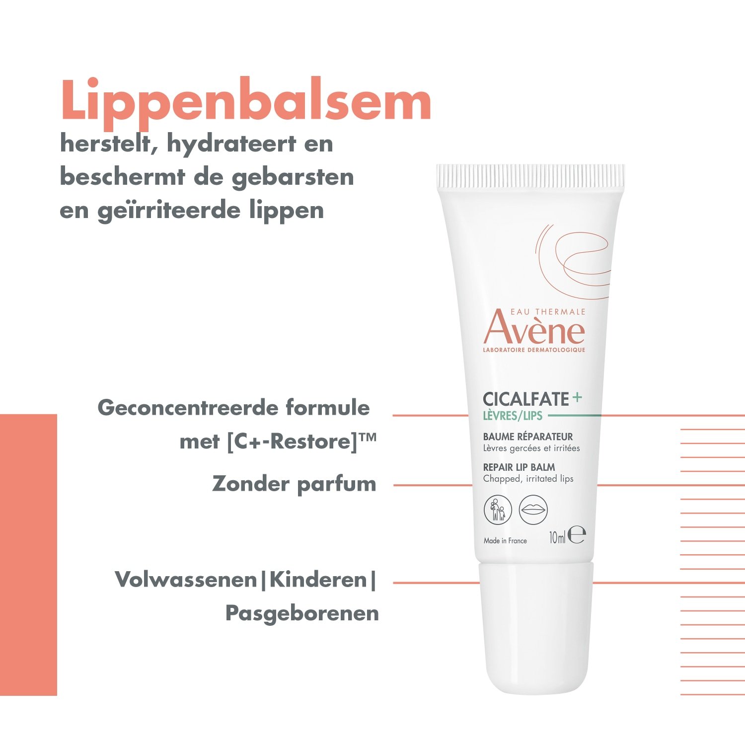 „Avène“ lūpų balzamas „Cicalfate + Lips“ – 10 ml