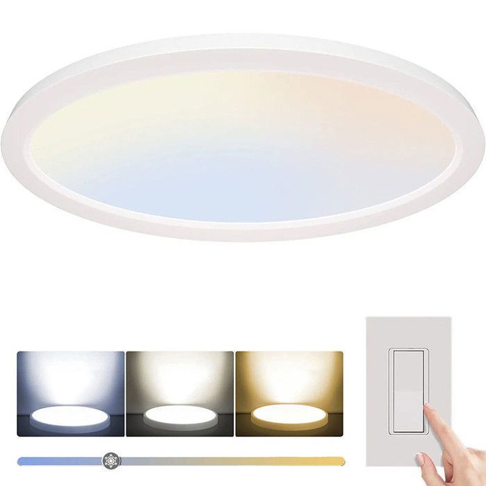 Plafonnier LED de plafond Couleur Réglable - Lampe de Salle de Bain - Moderne Rond Ultra-mince pour Cuisine Chambre Salon, 48W