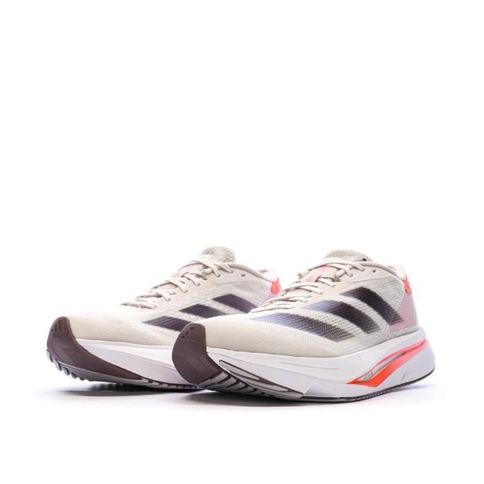Scarpe da corsa Adidas Adizeros da donna, bianche/rosa