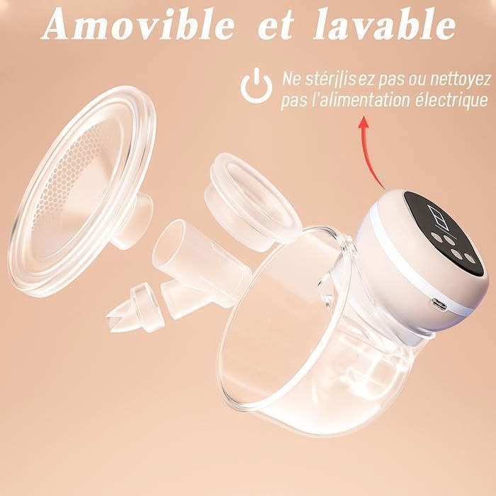 Tire Lait Electrique Main Libre ,Tire lait double portable,3 Modes / 9 Niveaux,sans BPA,Lait Rechargeable silencieux