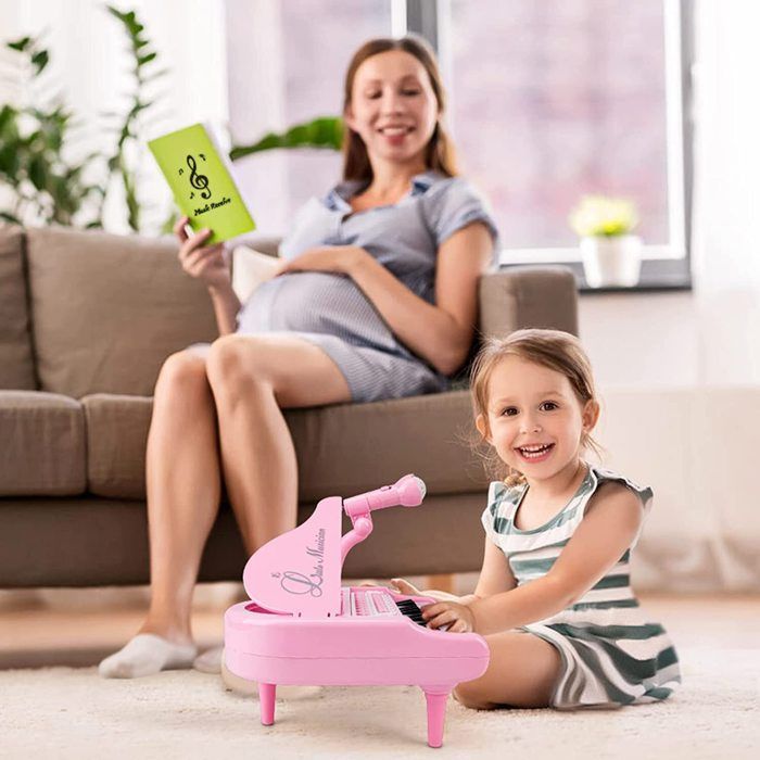 Children's Piano for 2-Year-Olds, Baby Piano for 1, 2, and 3-Year-Olds, Children's Musical Toy Piano with Microphone for Girls and Boys - 24 Pink Keys