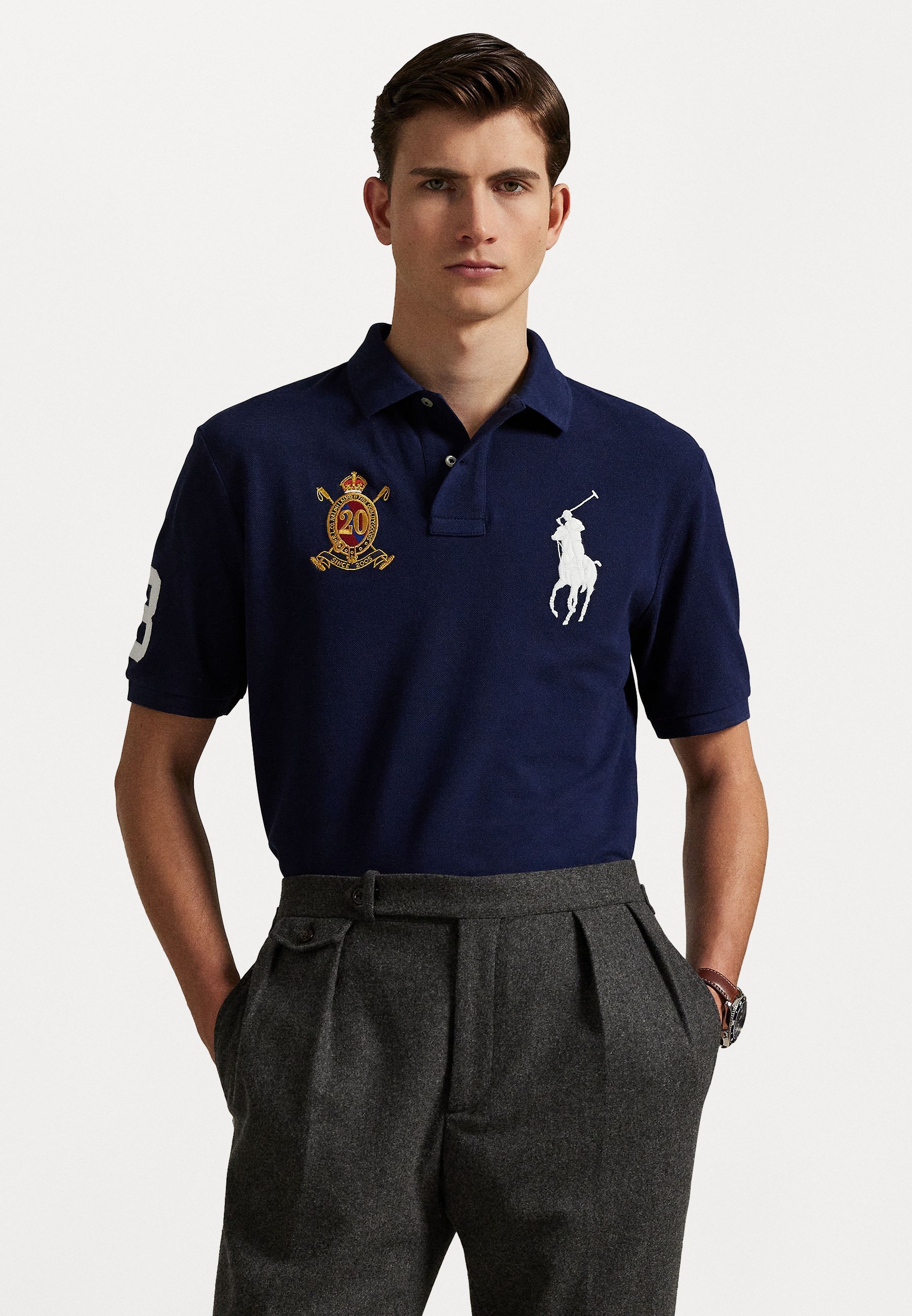 Tricou polo - Polo Ralph Lauren CUSTOM SLIM FIT 20TH ANNIVERSARY - Tricou polo - newport navy