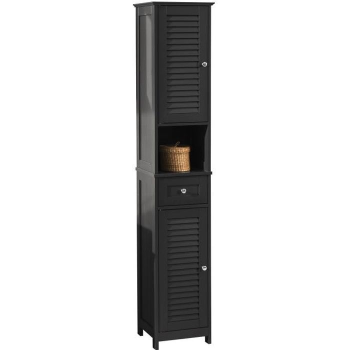 Mobile contenitore da bagno SoBuy FRG236-DG, armadio alto, ripostiglio - Grigio