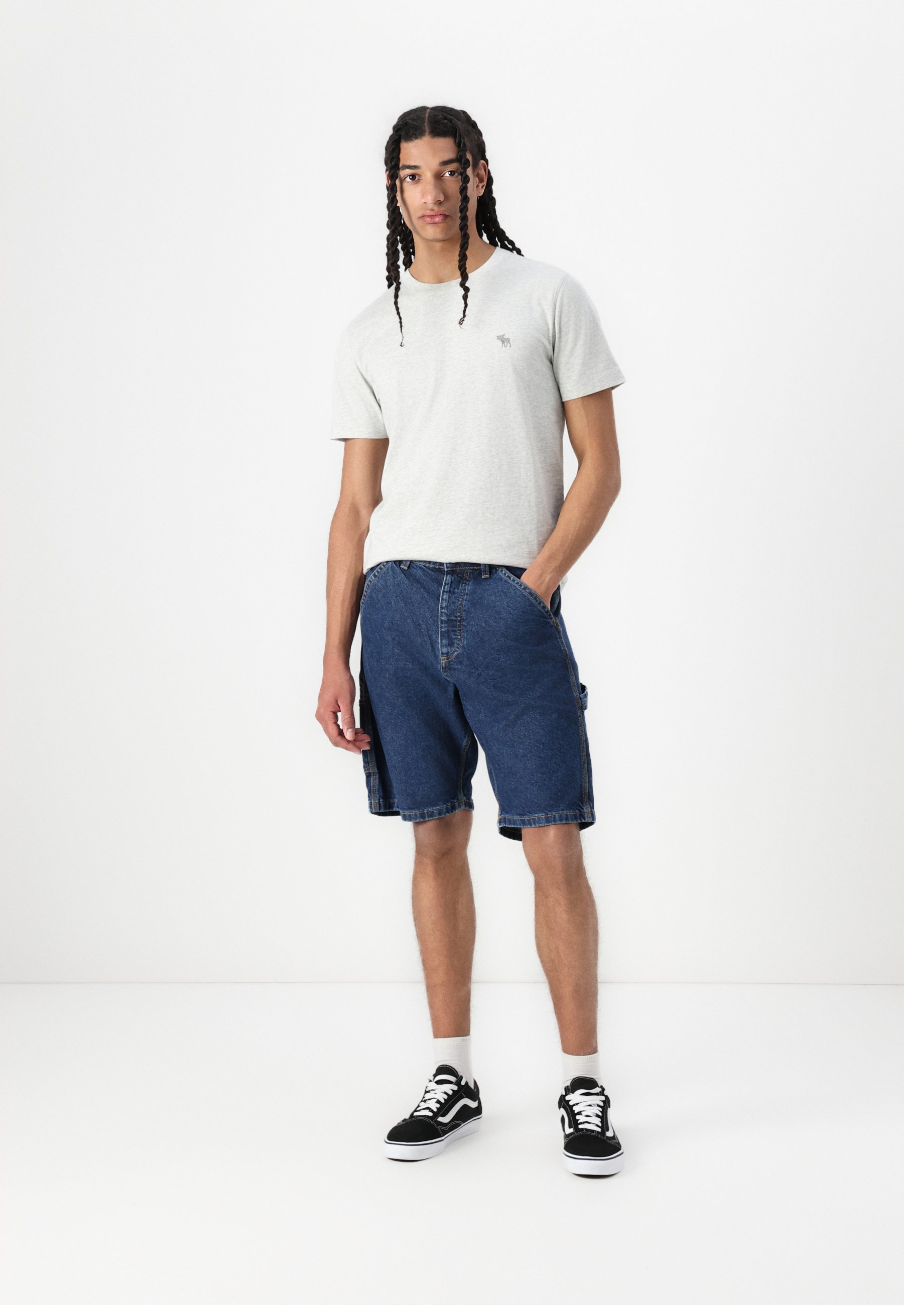 Abercrombie & Fitch PUFFY MOOSE ICON CREW - Basic T-shirt - grijs