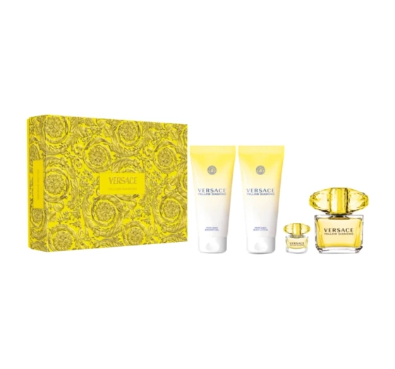 Versace Yellow Diamond woda toaletowa spray 90 ml   5 ml   żel pod prysznic 100 ml   balsam do ciała 100 ml