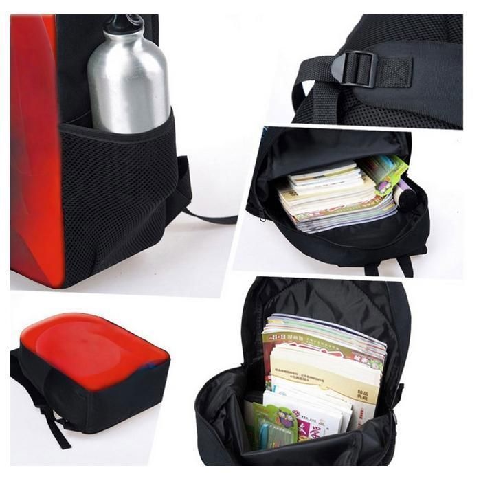 Mochila JINDING T9 para Ensino Fundamental, Conjunto de Três Peças, Estampa de Desenho Animado, Bolsa de Ombro Impermeável em Poliéster com Estojo para Lápis