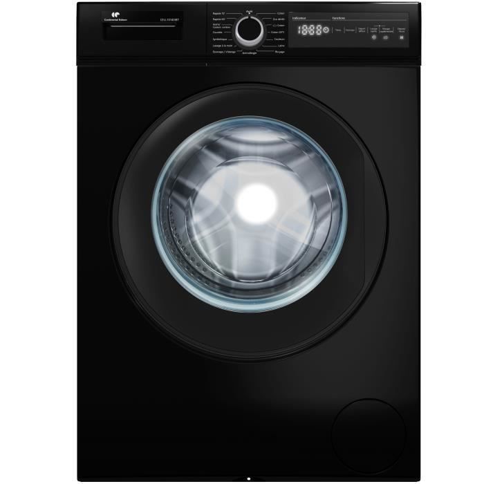 Lavadora de carga frontal CONTINENTAL EDISON CELL10140IBT - 10 kg - 59,6 cm de ancho - Clase energética A - 1400 rpm - Motor de inducción - Negro mate