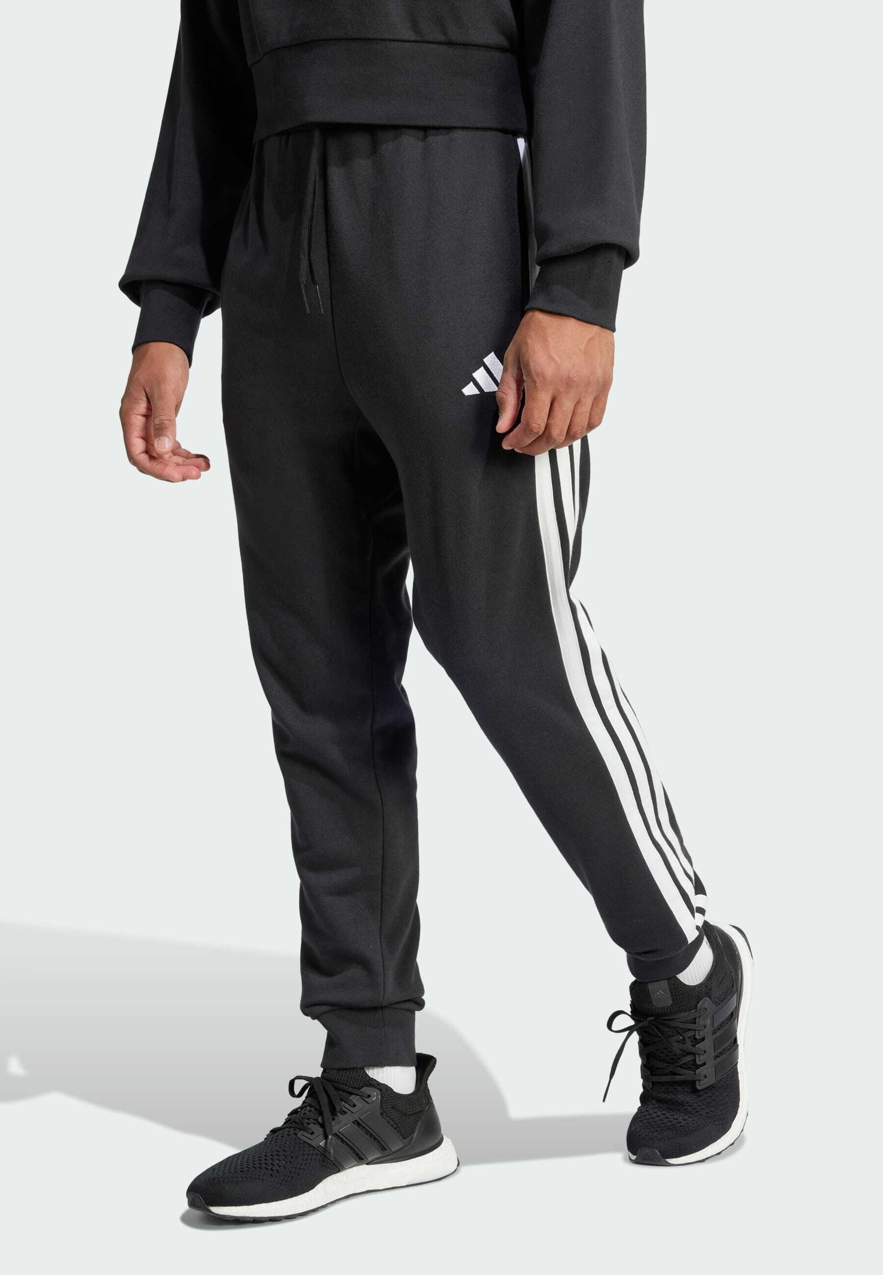adidas Sportswear ESSENTIAL 3-STRIPES - Trainingsbroek - zwart wit