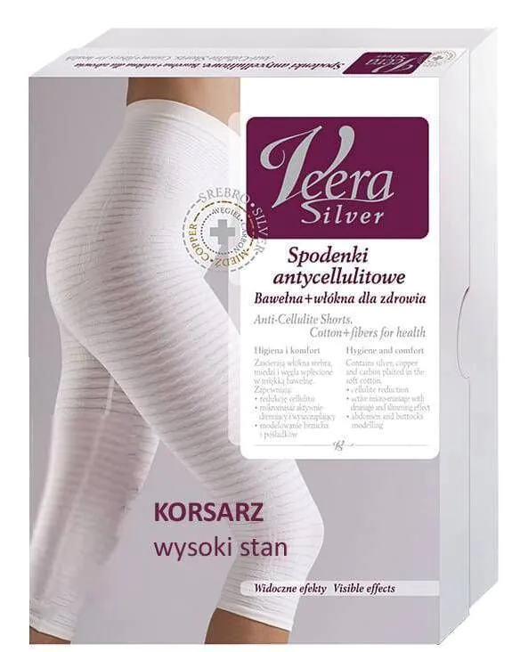 Veera Silver Spodenki antycellulitowe, fason Korsarz Wysokie, rozm. XL