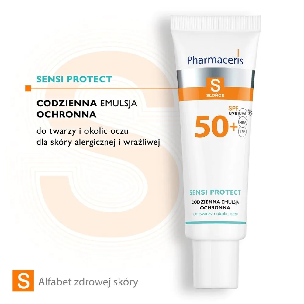 Pharmaceris S Sensi Protect Codzienna emulsja ochronna do twarzy i okolic oczu SPF50+