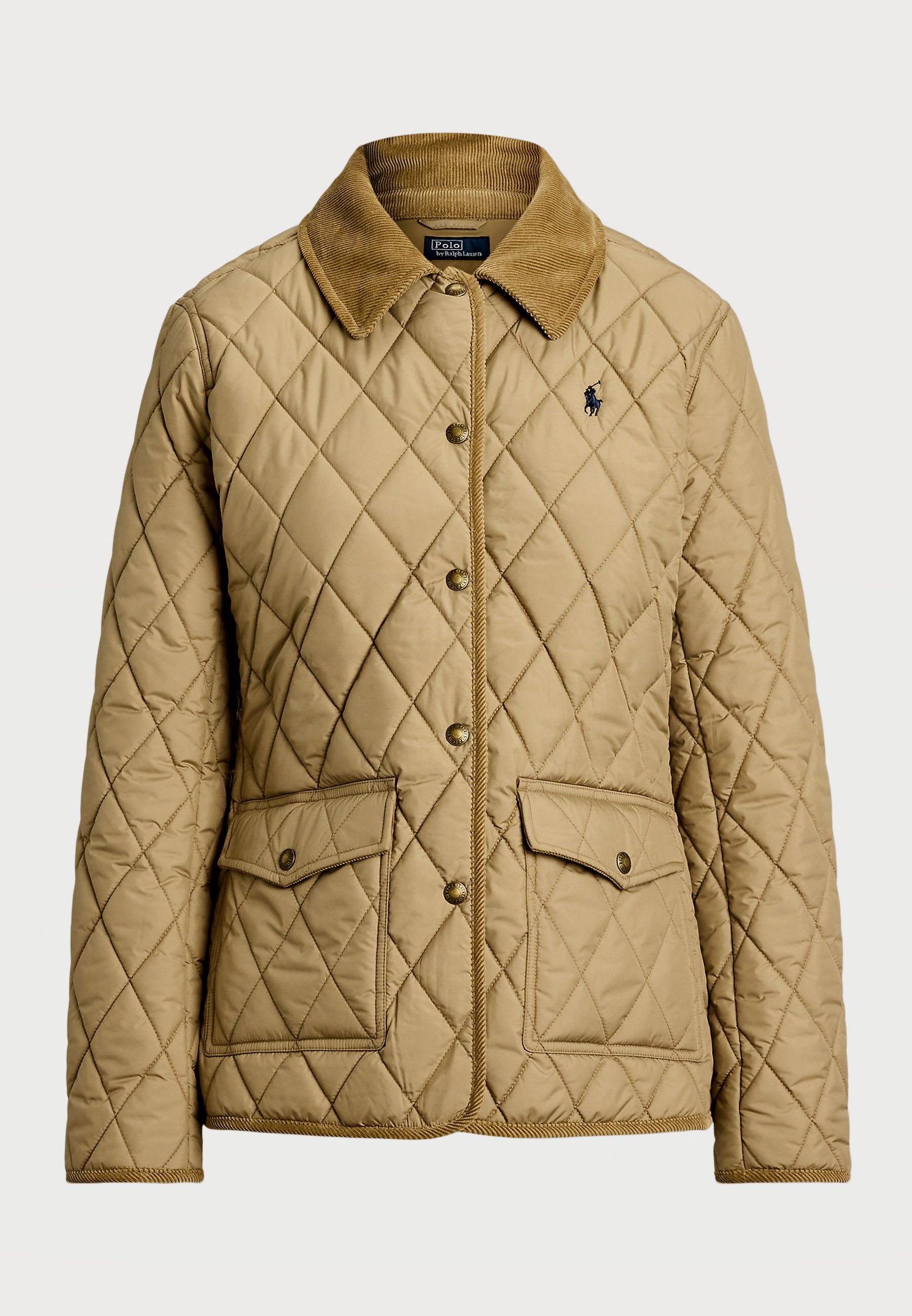 Polo Ralph Lauren CORDUROY TRIM QUILTED BARN JACKET - Lichte jas - desert khaki