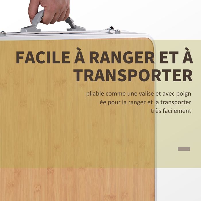Outsunny - foldable table - Aluminum - 90x60x70cm - Beige