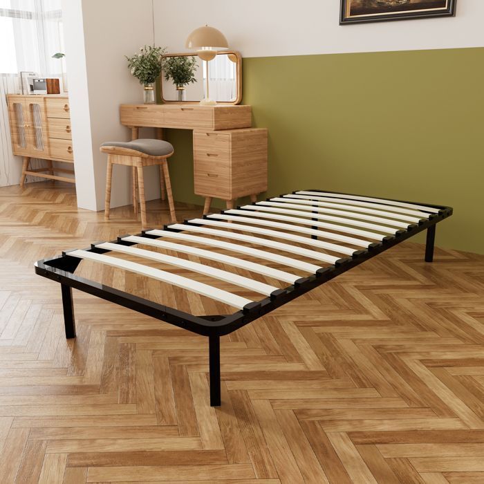 Base de cama de láminas con patas - 4 patas incluidas - Cama (90 x 190 cm)