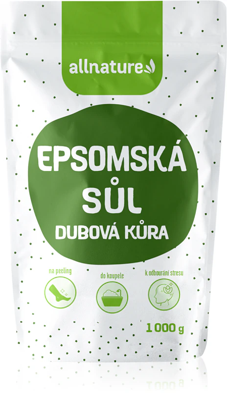 Allnature Epsomská soľ do kúpeľa s dubovou kôrou