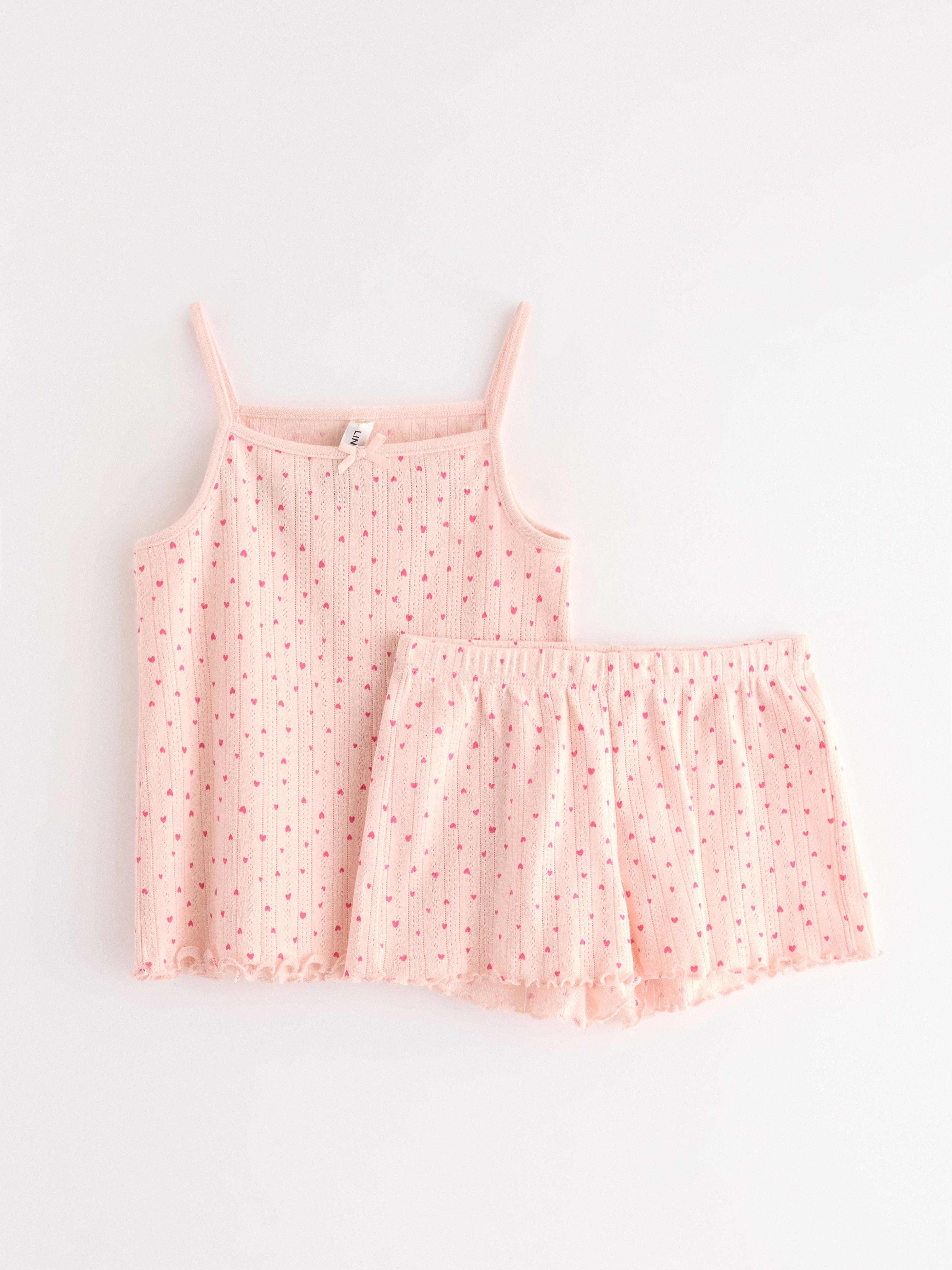Pijama de malha rosa claro