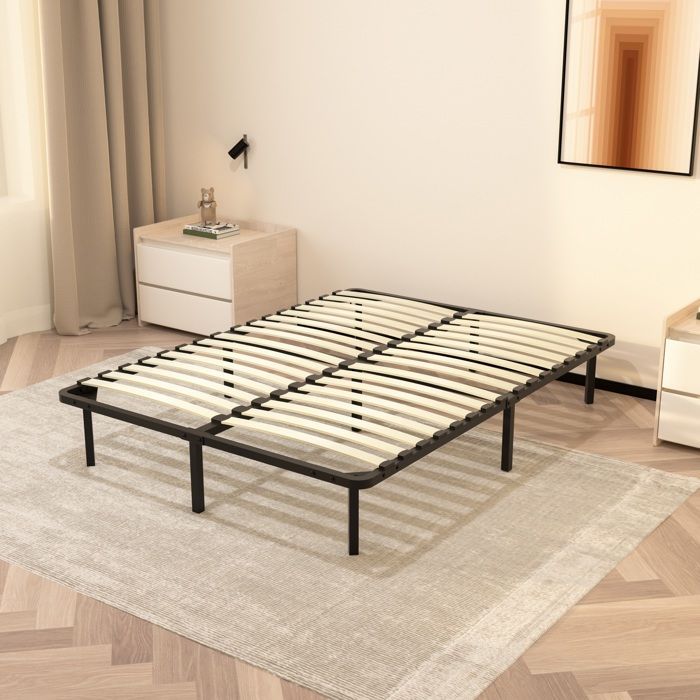 Colchón de espuma viscoelástica 160x200x20cm + base de cama 160x200 - DEWINNER - Muelles ensacados - Blanco