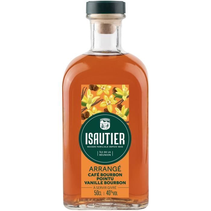 Isautier Rum – Rum mit Kaffee- und Vanillegeschmack – Aromatisierter Rum – Insel Réunion – 40 % Vol. – 50 cl