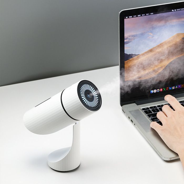 Humidificador de aire inalámbrico USB de 260 ml, difusor de aromaterapia con batería recargable de 1000 mAh - Blanco [E3804]