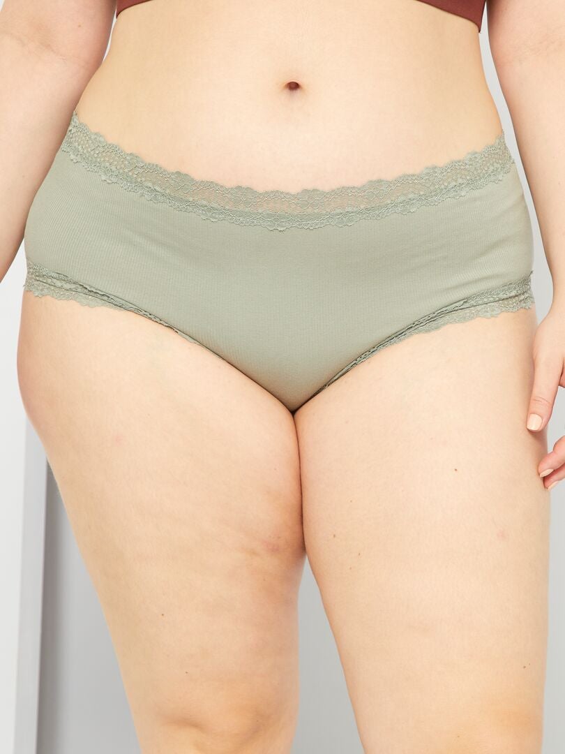 Set van 3 geribbelde culottes - GRIJS