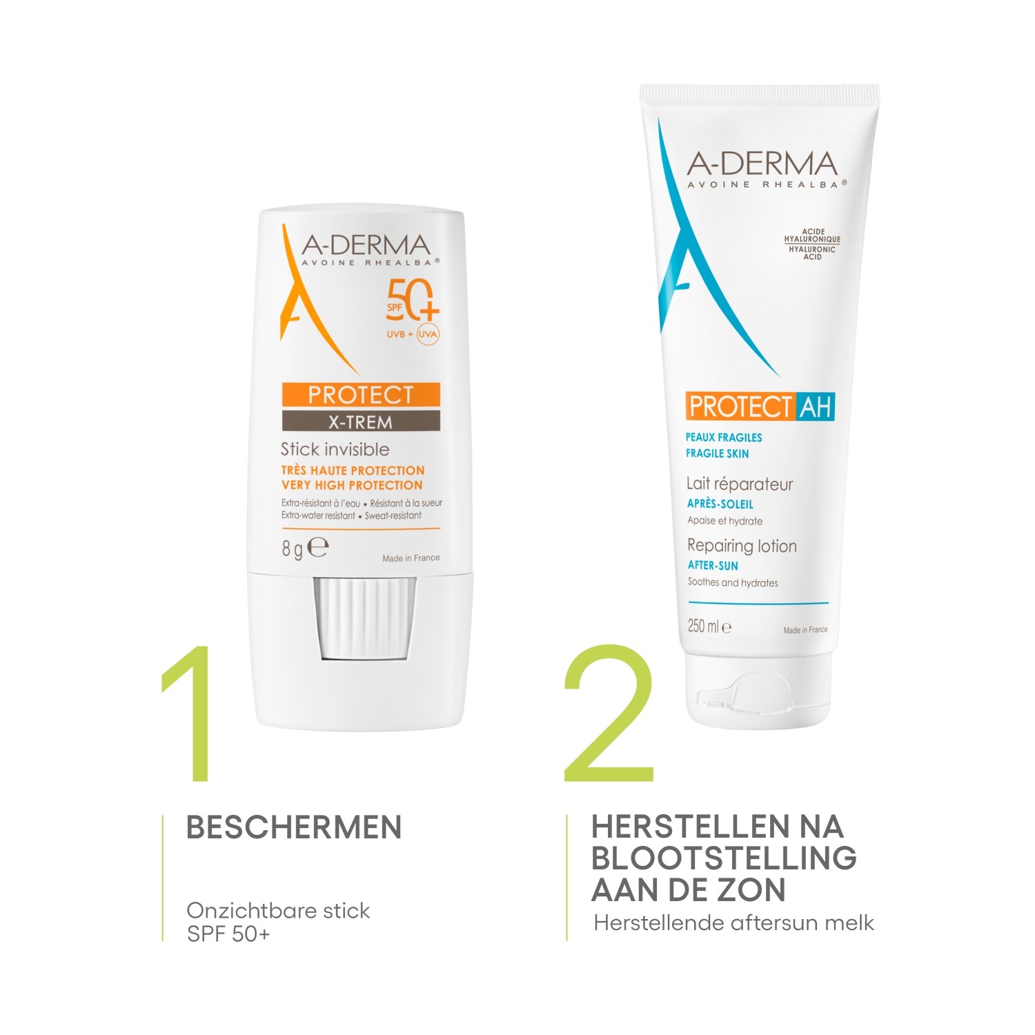 A-DERMA apsauginis pieštukas nuo saulės „Protect X-TREM Invisible SPF50+“ – 8 g