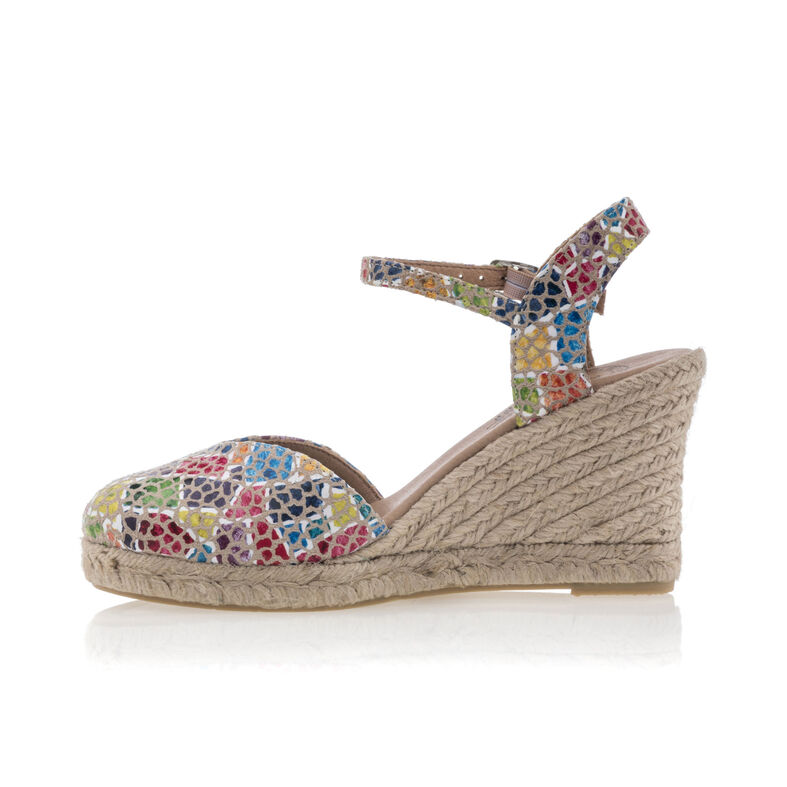 Mehrfarbige Damen-Espadrilles mit Seilsohlen