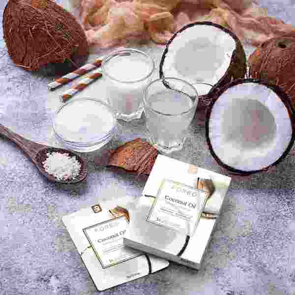 Maschera in tessuto FOREO con estratti di olio di cocco Farm to Face, 3 pezzi