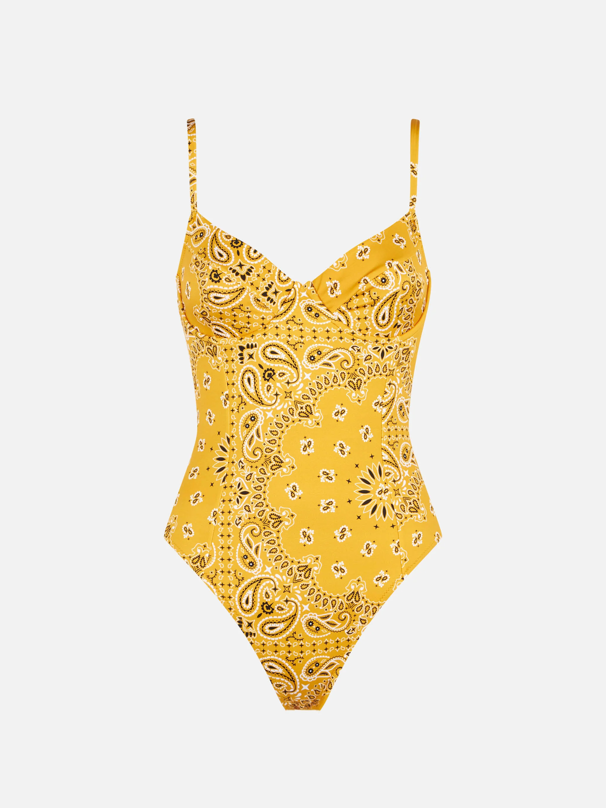 Damesbadpak uit één stuk met beugel en bandana-print