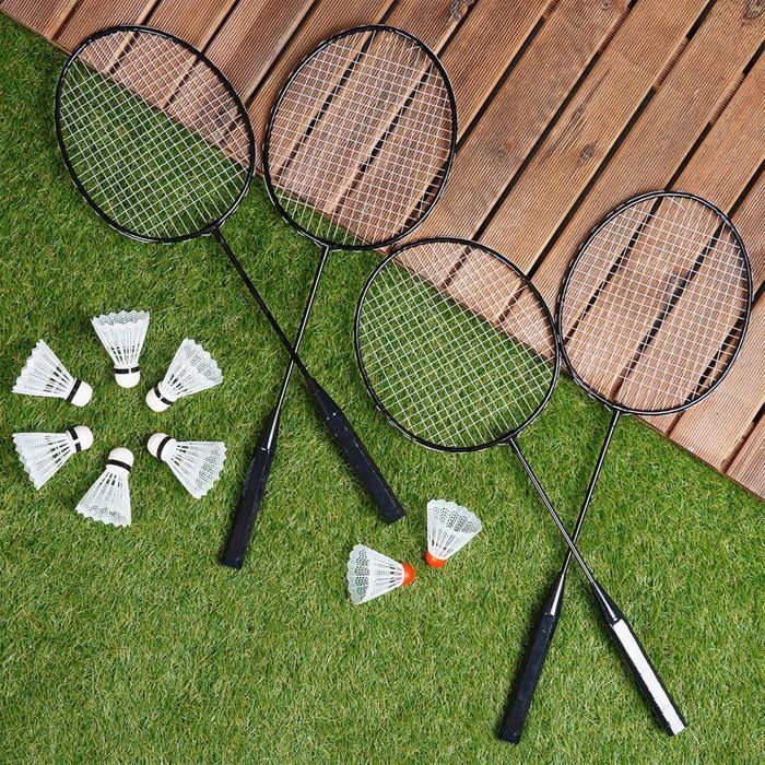 Set da badminton Vilde - 4 racchette e 8 freccette - 61 x 20 cm - Multicolore