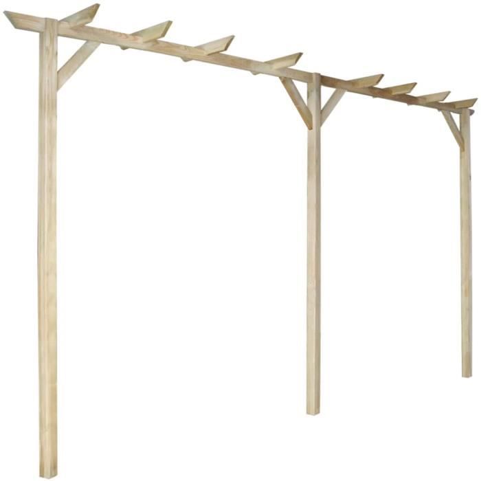 Pergola de jardin en bois - VINGVO - 400 x 40 x 205 cm - Vert - Résistance à la pourriture - Facile à assembler