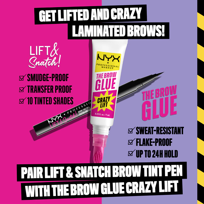NYX Professional Makeup The Brow Glue Crazy Lift dlhotrvajúci gél na obočie