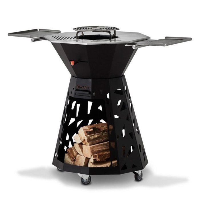 Barbacoa de leña, plancha y brasero - Diseño BRASERO - 3 en 1 - Plancha y parrilla XXL de acero inoxidable