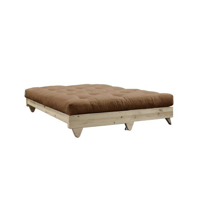 Divano letto trasformabile FRESH in pino, colore moka, superficie letto 140x200 cm.