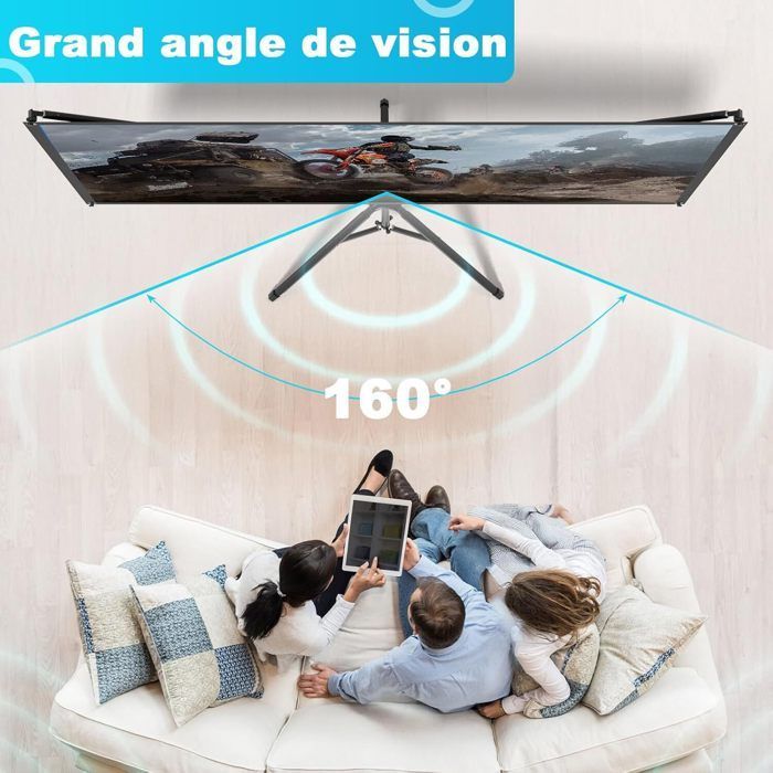 VISULAPEX 80” ALR Projector Screen with Tripod, 4K HD 16:9 Projection Screen, Lightweight and Easy to Install