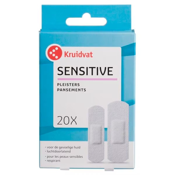 Kruidvat Sensitive plāksteri<br>Medicīniskā ierīce - 20 gabali