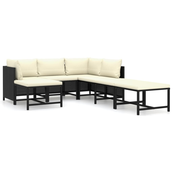 Zestaw wypoczynkowy do ogrodu Czarny Technorattan 2x sofa narożna   2x