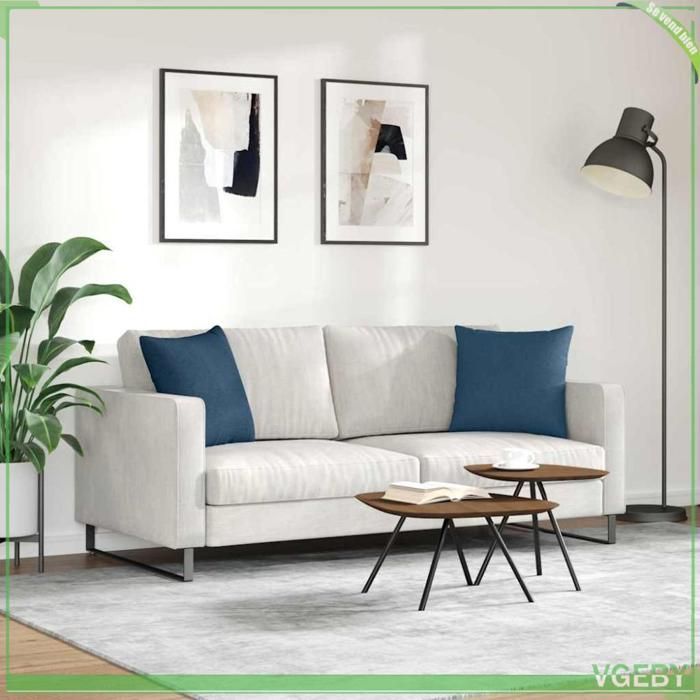 Coussins de canapé - ABI - 2 pcs - Bleu - 45 x 45 cm - Housses amovibles